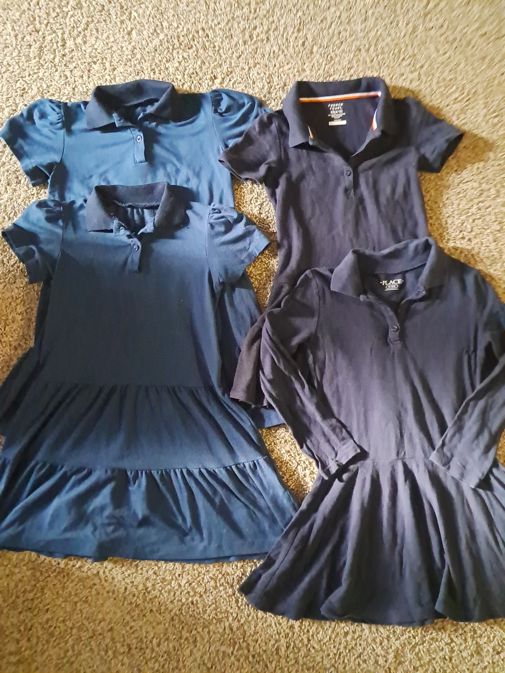 Girls Navy Polo Dresses (4-Pack)